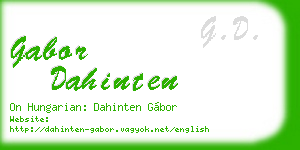 gabor dahinten business card